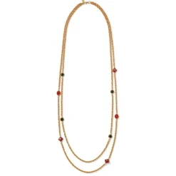 Algerian Cluster Double-Strand Station Necklace And Drop Earrings Set