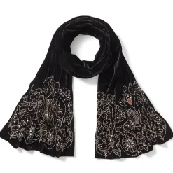 British Floral Beaded Scarf
