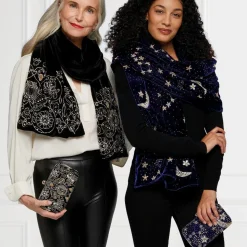 British Floral Beaded Scarf