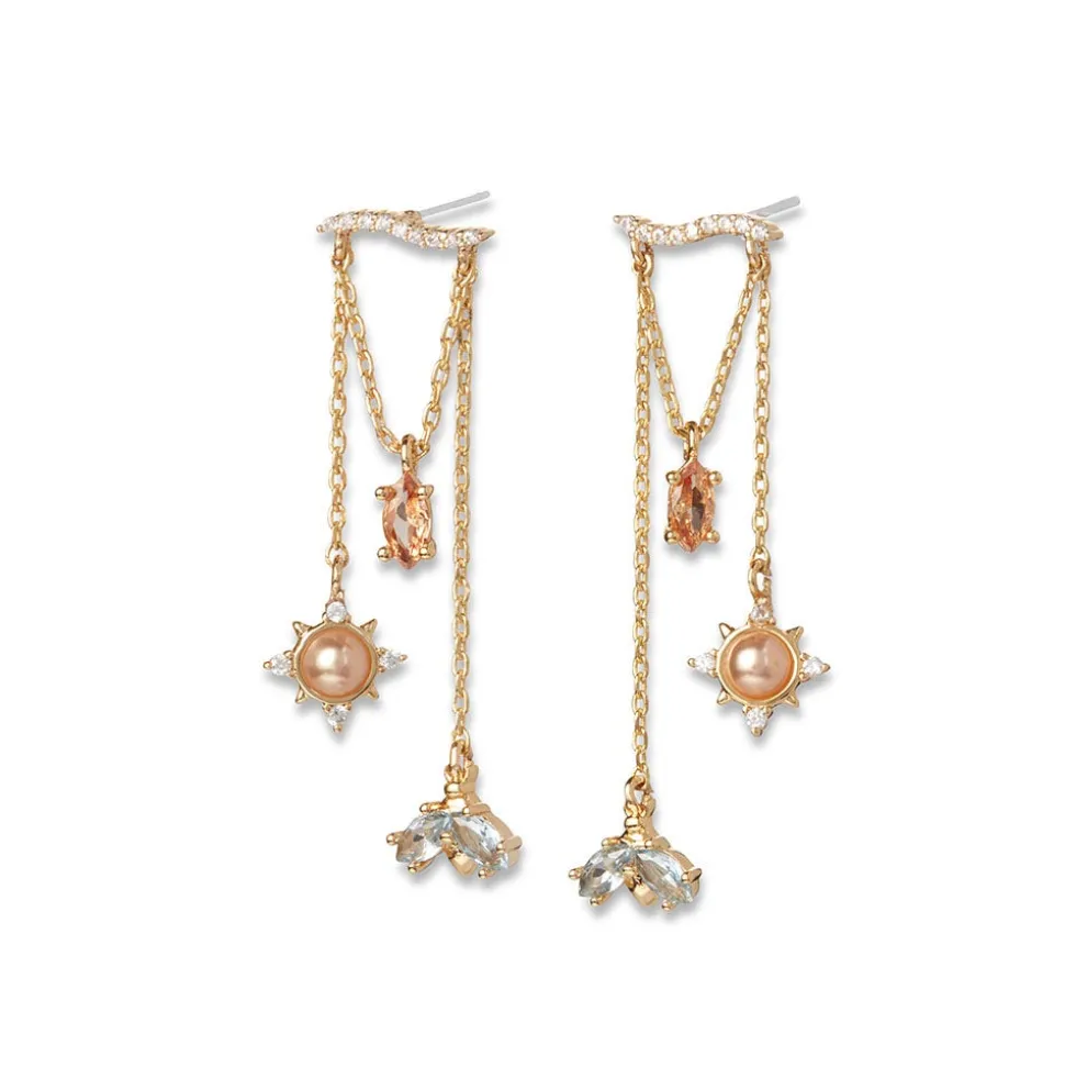 British Tree Of Life Chandelier Earrings With Charms