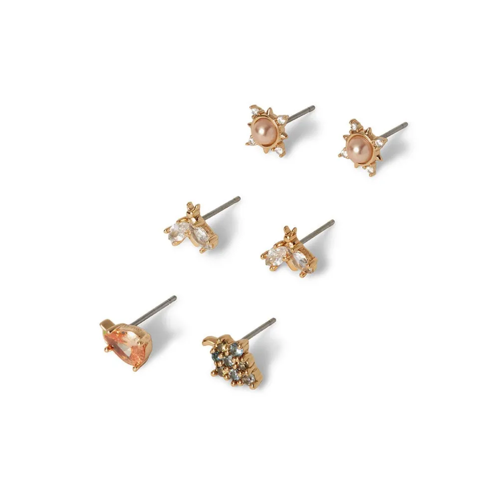 British Tree Of Life Fruit, Insects, And Stars Stud Earring Set