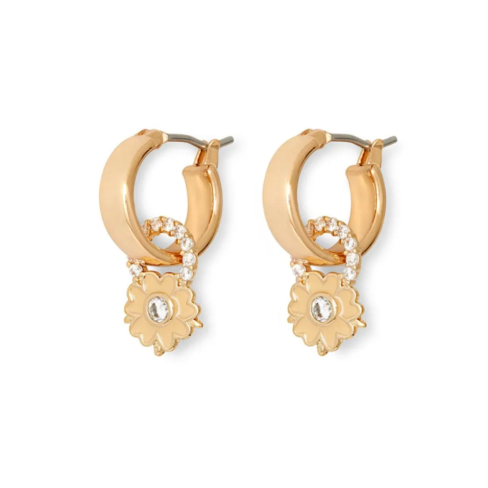 British Tree Of Life Small Hoop Earrings With Charms