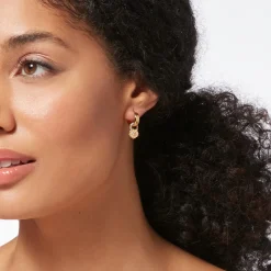 British Tree Of Life Small Hoop Earrings With Charms