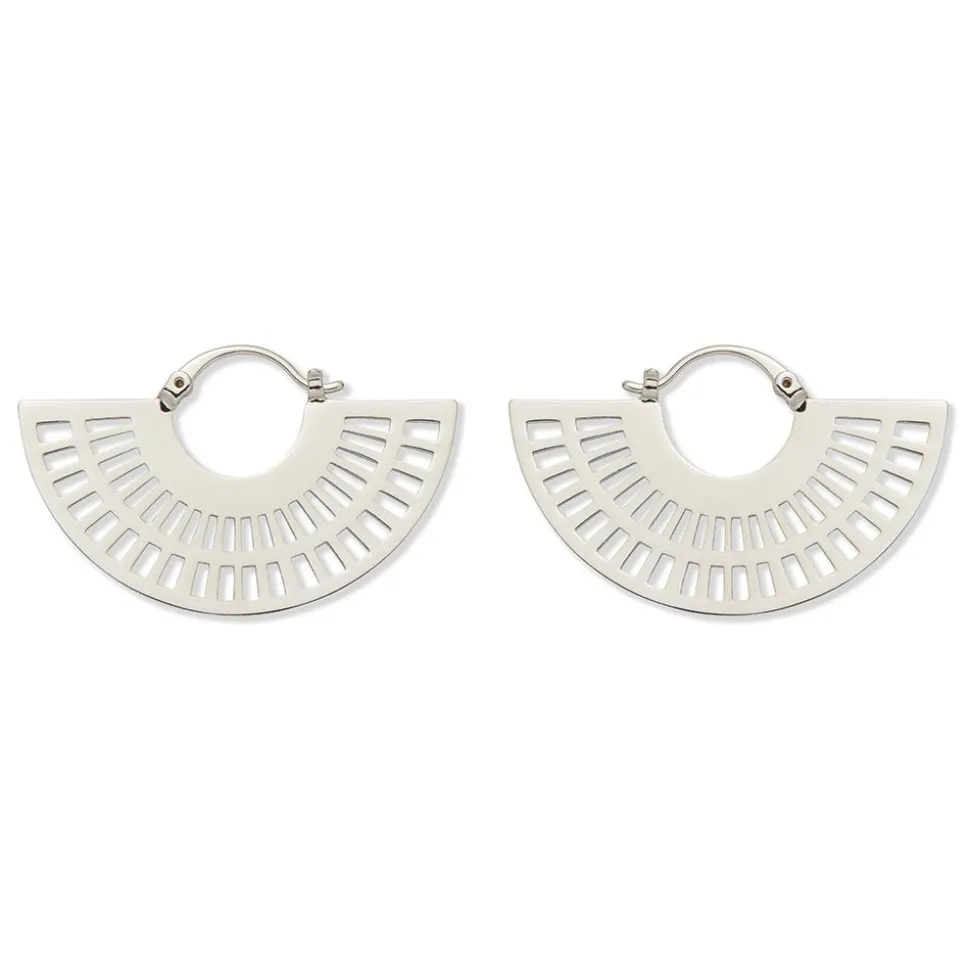 Crescent Cutout Hoop Earrings