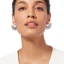 Crescent Cutout Hoop Earrings