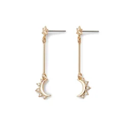 Crescent Moon Drop Earrings
