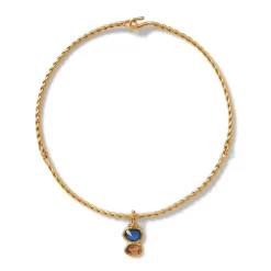 Cypriot Twist Collar Necklace With Charm