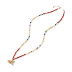 Egyptian New Kingdom Cat Beaded Pendant Necklace