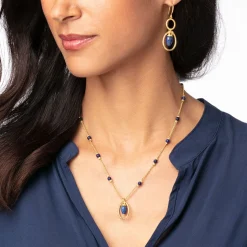 Etruscan Lapis Pendant Necklace