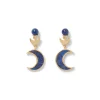 Fatimid Lapis Crescent Drop Earrings