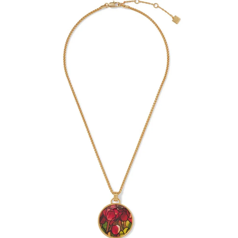 Favrile Tulip Enamel Pendant Necklace