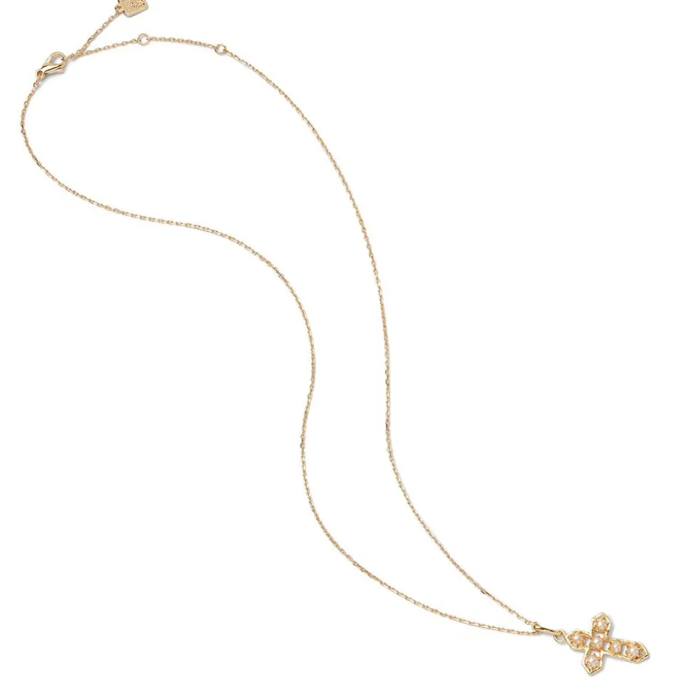 Filipino Pearl Cross Pendant Necklace