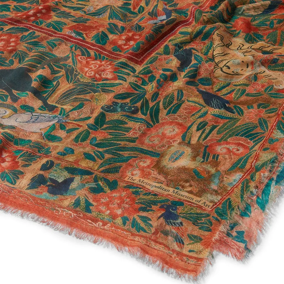 Flora And Fauna Oversize Cashmere-Blend Shawl