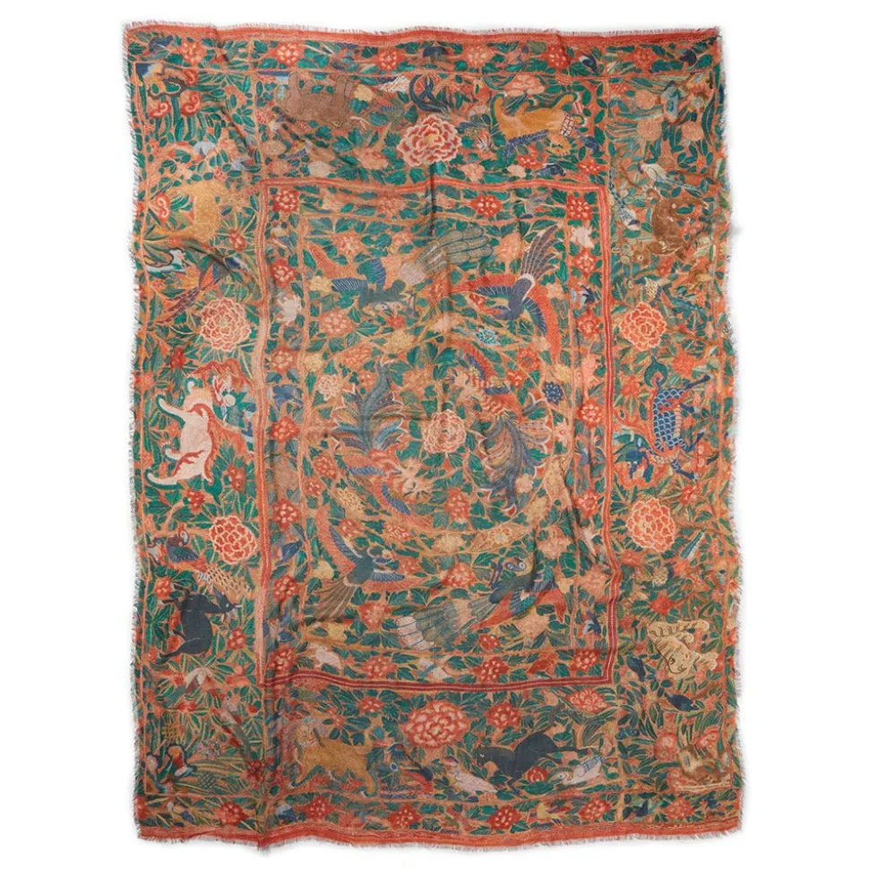 Flora And Fauna Oversize Cashmere-Blend Shawl