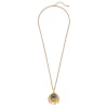 Gilded Age Peacock Feather Large Pendant Necklace