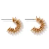 Golden Disc Huggie Earrings