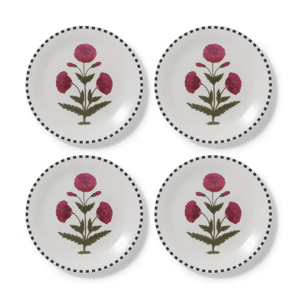 Good Earth Blooming Poppies Salad Plate Set