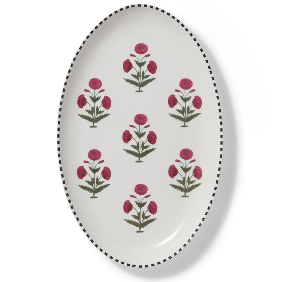 Good Earth Blooming Poppies Serving Dish