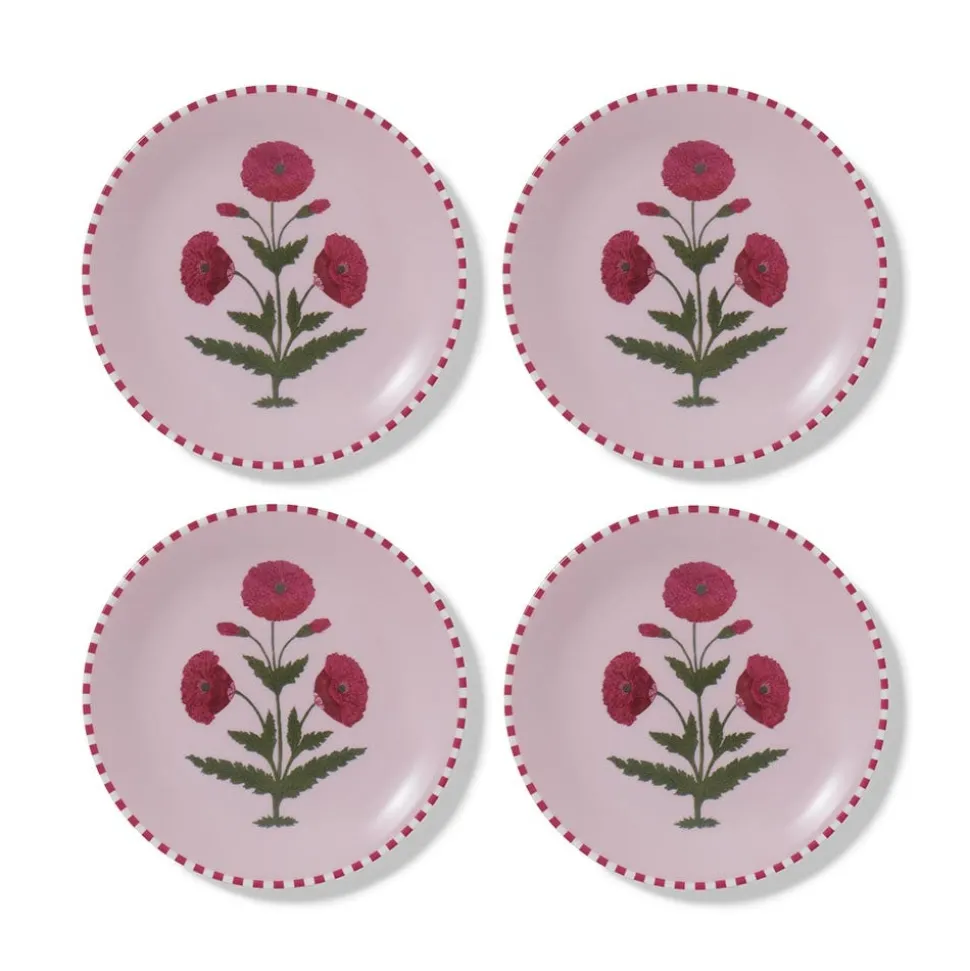 Good Earth Blooming Poppies Salad Plate Set