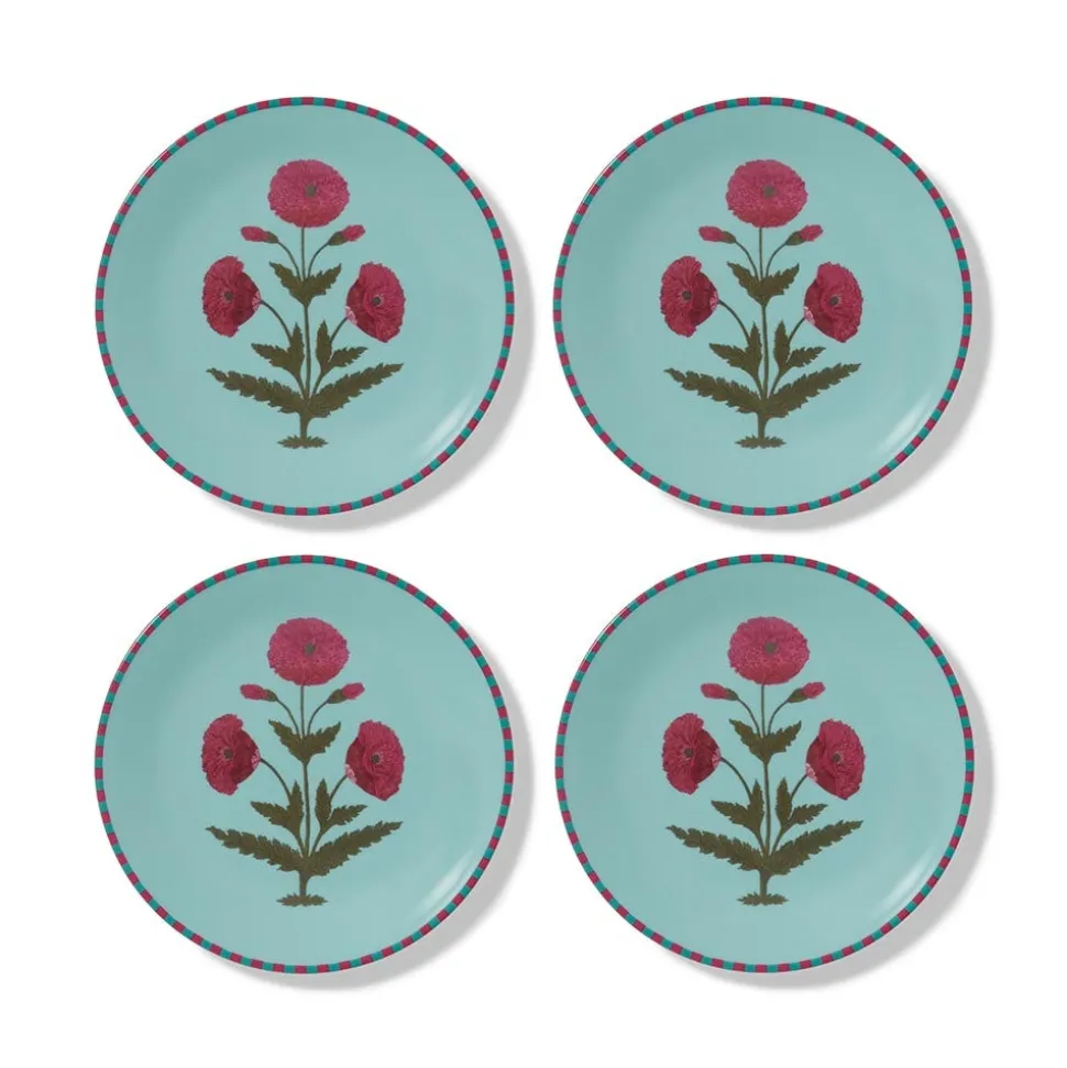 Good Earth Blooming Poppies Salad Plate Set
