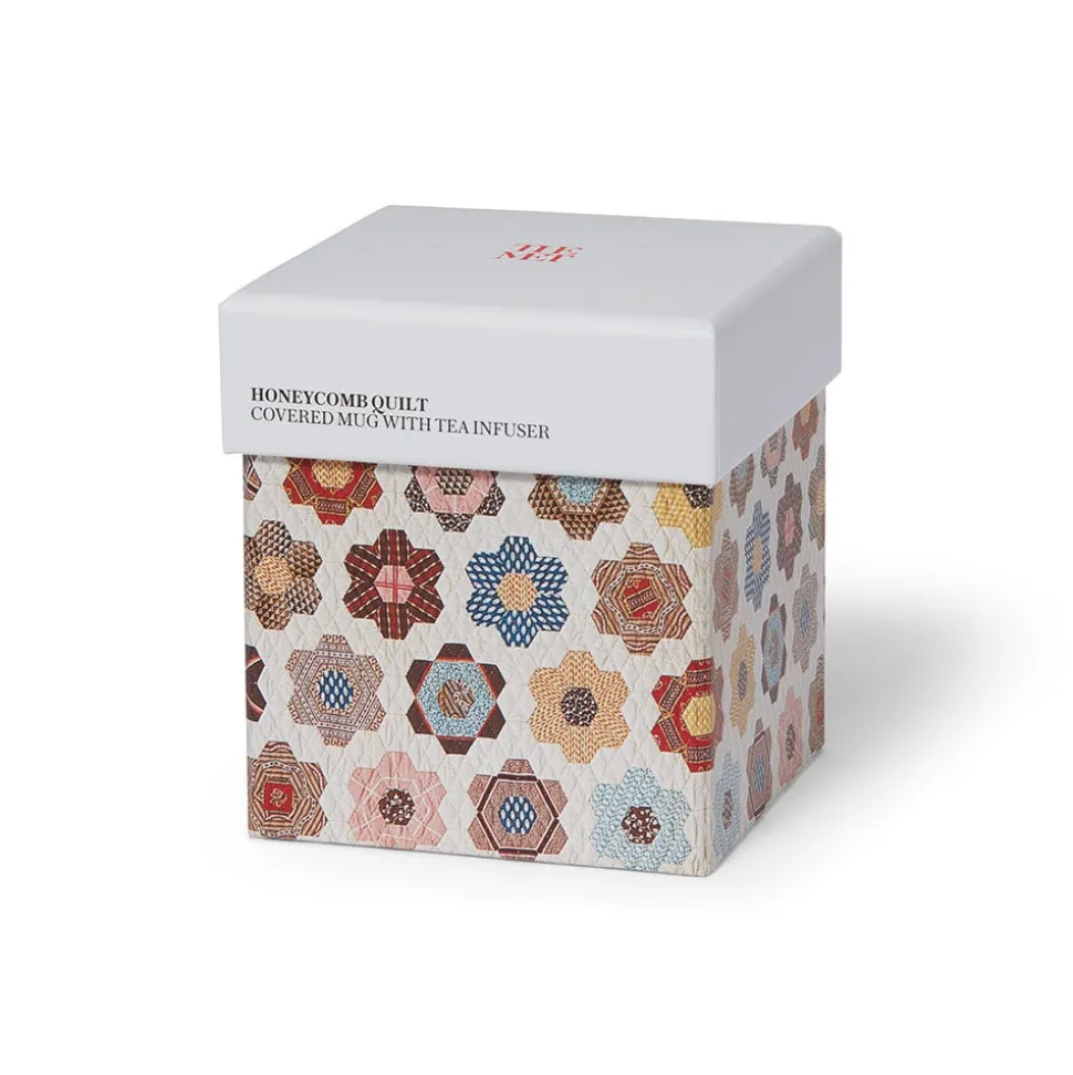 Honeycomb Quilt Covered Mug With Tea Infuser