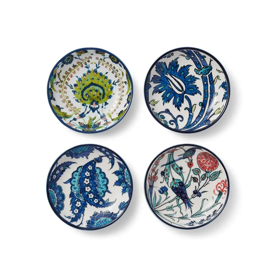 Iznik Garden Oil Cruet And Dipping Bowl Set
