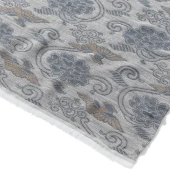 Japanese Birds And Flowers Oversize Jacquard Shawl