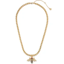 Jeweled Bee Pendant Necklace