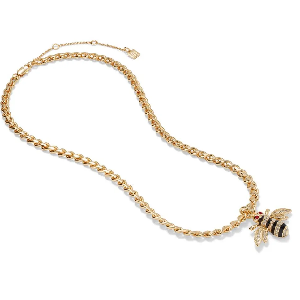 Jeweled Bee Pendant Necklace