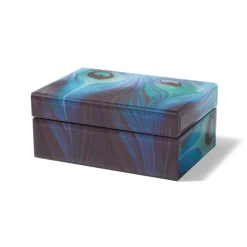 Louis C. Tiffany Peacock Feather Large Glass Box