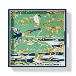 Ming Birds And Flowering Branches Lacquer Tray