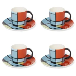 Mondrian Composition Espresso Cup And Saucer