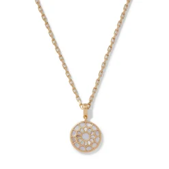 Mother-Of-Pearl Mosaic T-Bar Pendant Necklace