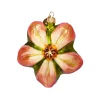 Orange Poinsettia Glass Ornament