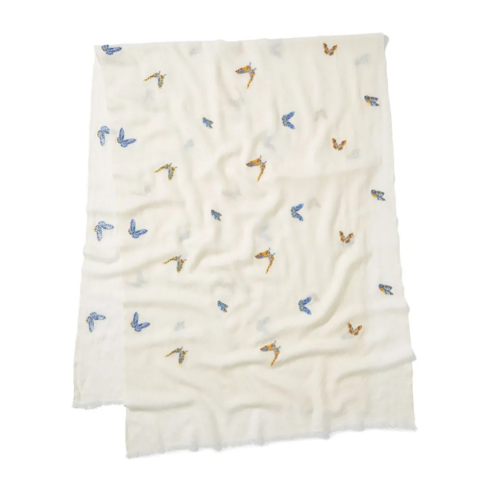 Qing Embroidered Butterflies Oblong Scarf
