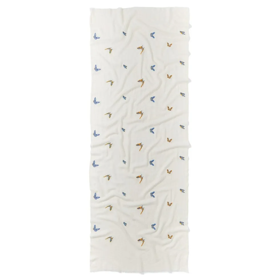 Qing Embroidered Butterflies Oblong Scarf