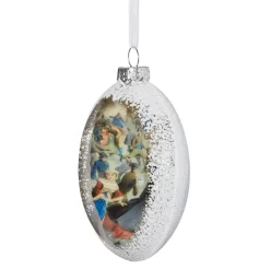 Skating In Central Park Glass Disc Ornament