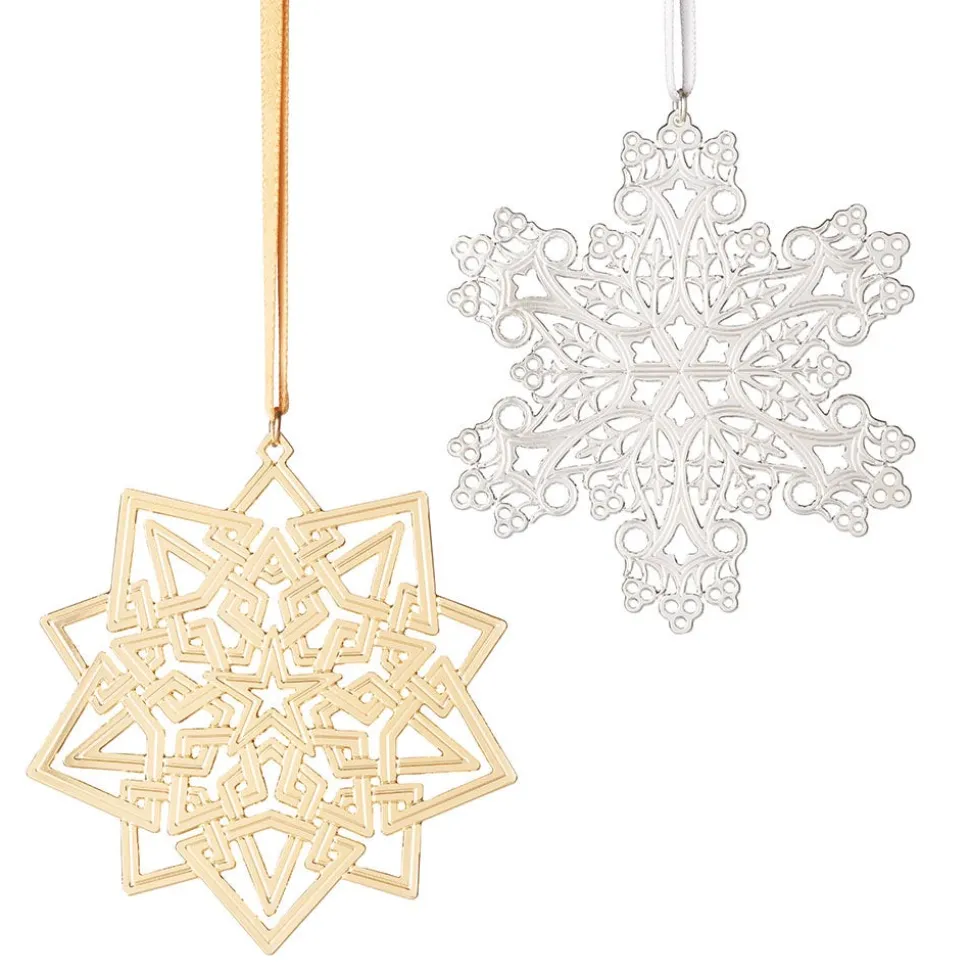 2023 Sterling Silver Star And Snowflake Ornament Set