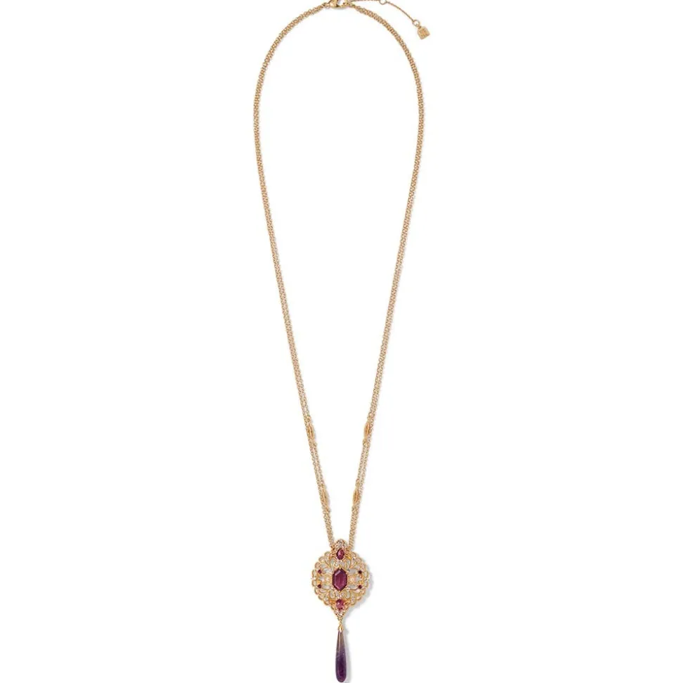 Turkish Amethyst Long Pendant Necklace