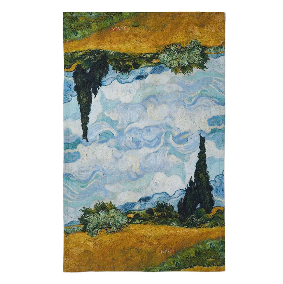Van Gogh Wheat Field With Cypresses Mug And Tea Towel Set