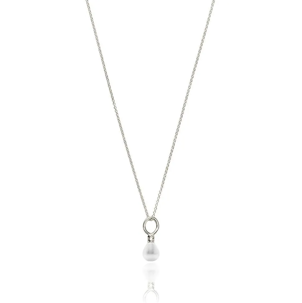 Venus Pearl Silver Pendant Necklace, White