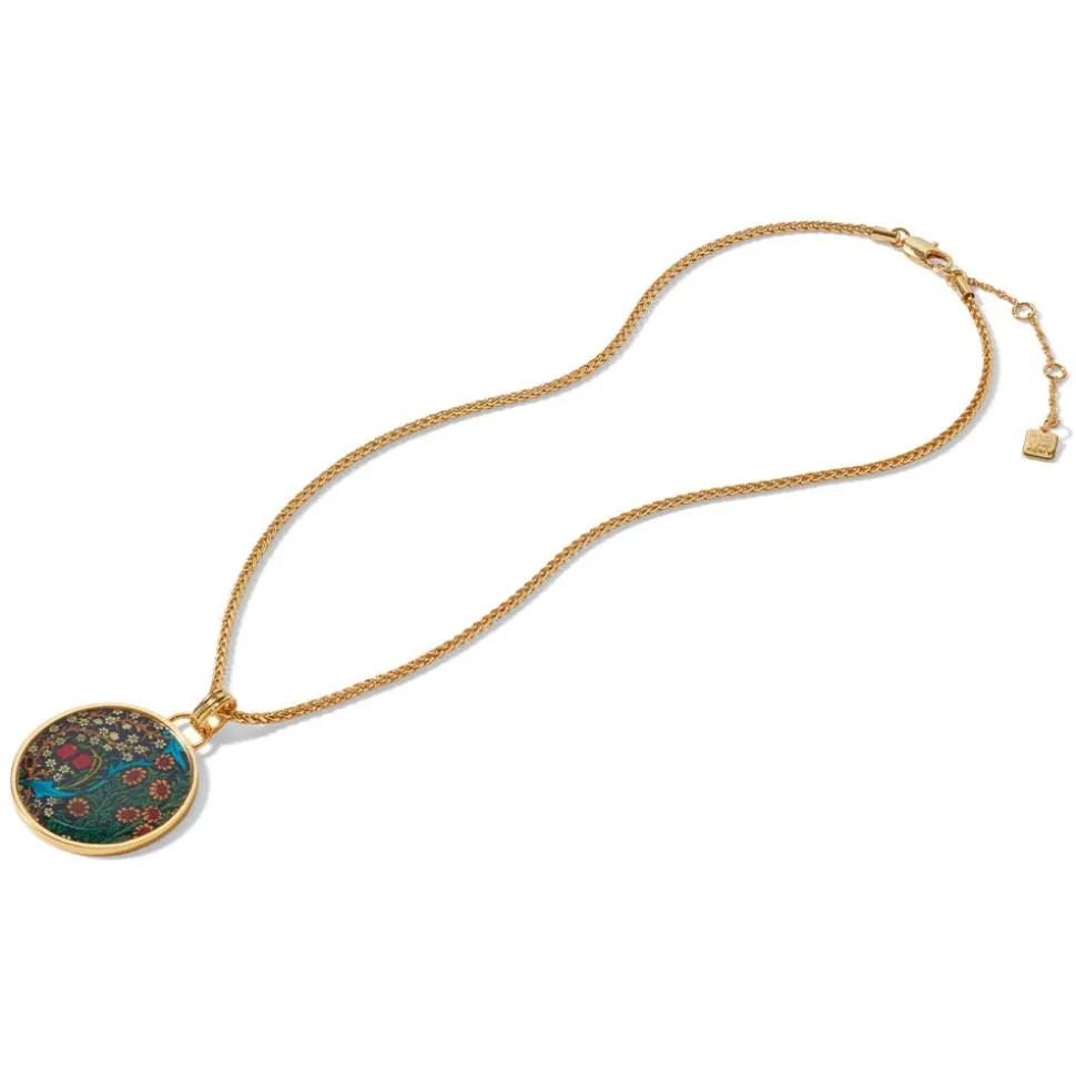William Morris Blackthorn Enamel Pendant Necklace